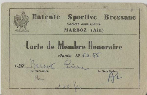 Carte membre honoraire